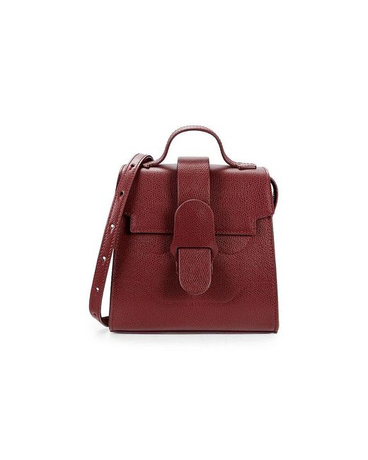 Senreve Red Mini Alunna Leather Convertible Crossbody Bag
