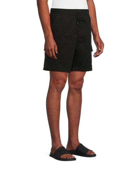 Wesc Black Utility Cotton-Blend Cargo Shorts for men