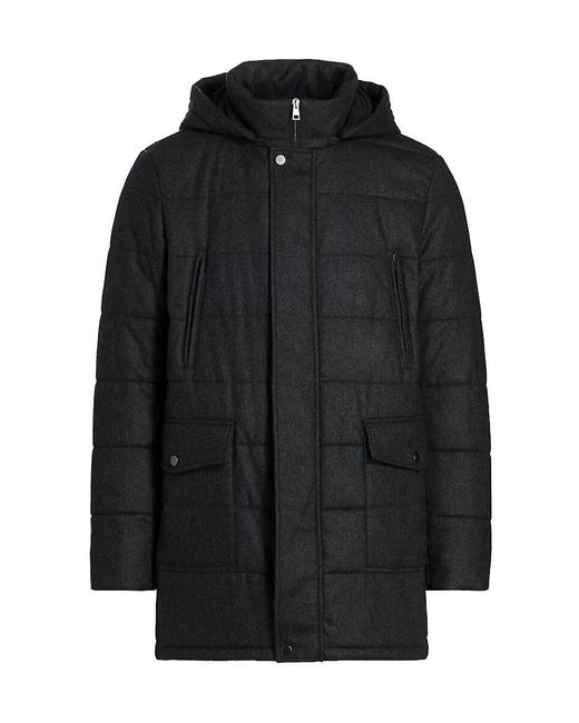 Saks Fifth Avenue Black Collection Hooded Puffer Coat for men