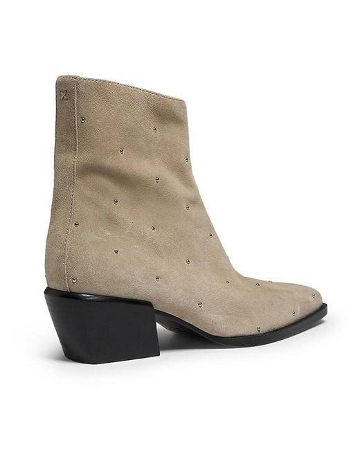 Rag & Bone Natural Joni Studded Suede Zip Boots