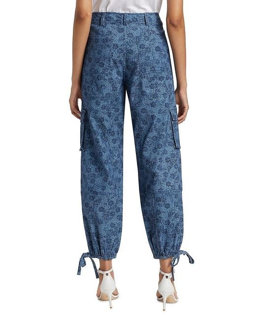 Cinq À Sept Blue Zola Floral Denim Pants