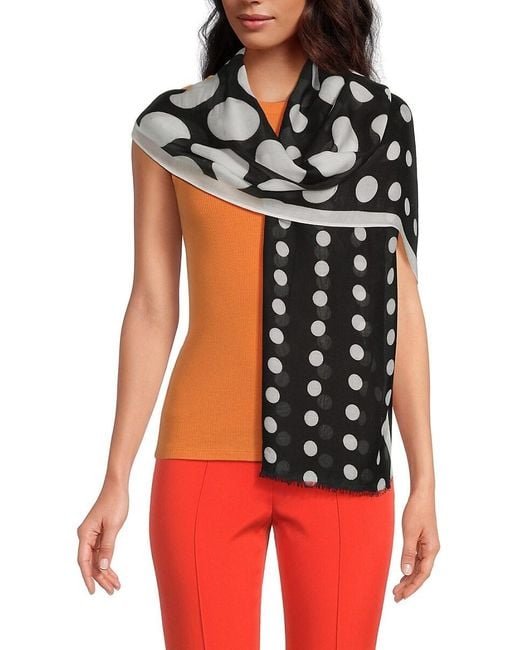 Kate Spade Red Dots And Bubbles Oblong Scarf