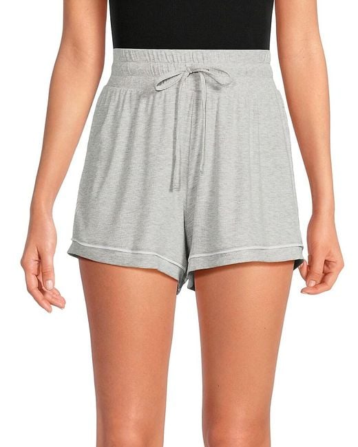 Rachel Parcell Gray Ribbed Pajama Shorts