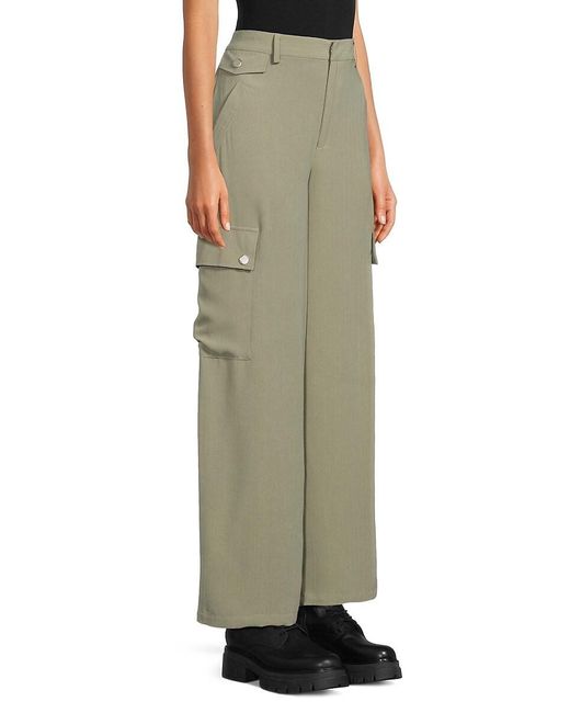 Adrienne Landau Green Solid Cargo Pants