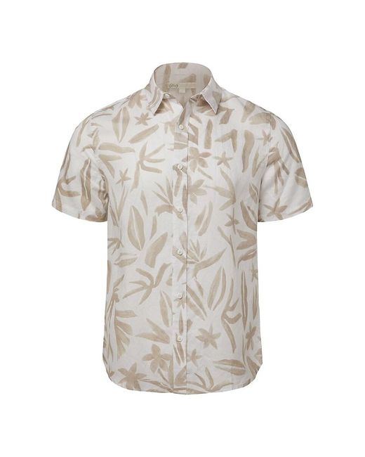 Onia White Jack Floral Linen Blend Shirt for men