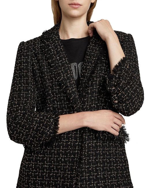 Cinq À Sept Black Sylvie Tweed Single-breasted Blazer