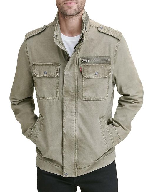 Levi's Gray Zip Out Hood Military Jacket for men