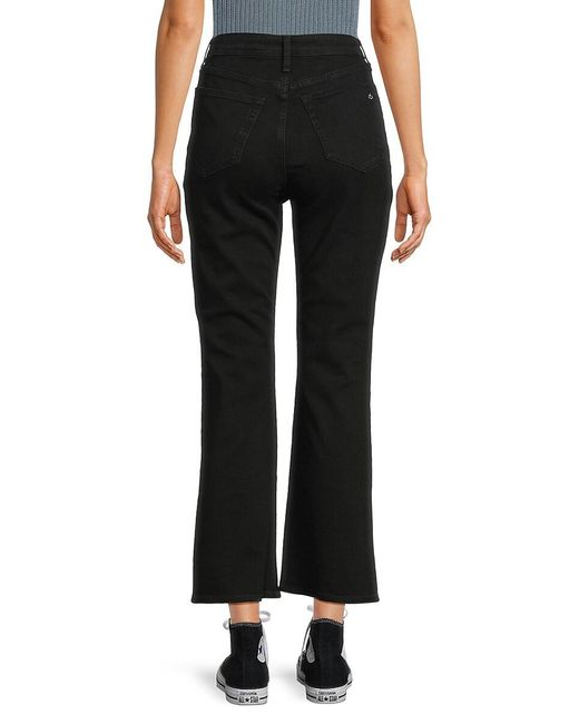 Rag & Bone Black Casey High Rise Cropped Jeans