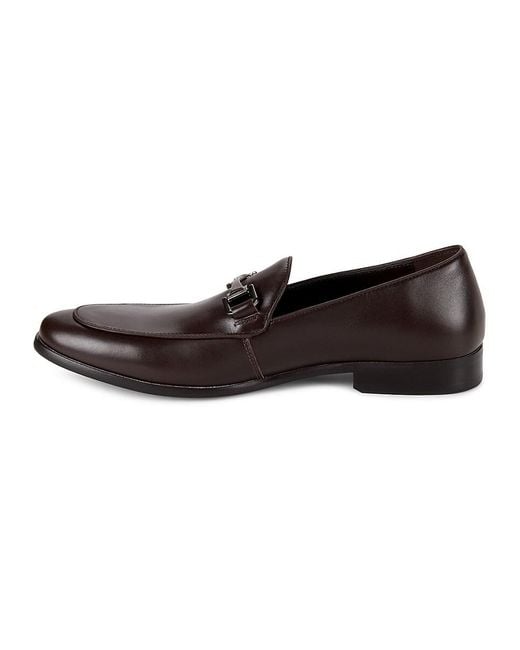 Saks Fifth Avenue Black Daniel Leather Bit Loafers for men