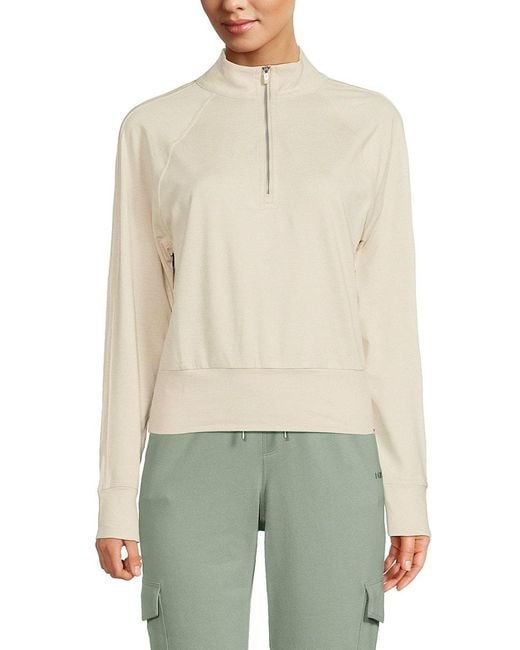 DKNY White Raglan Sleeve Performance Pullover Jacket