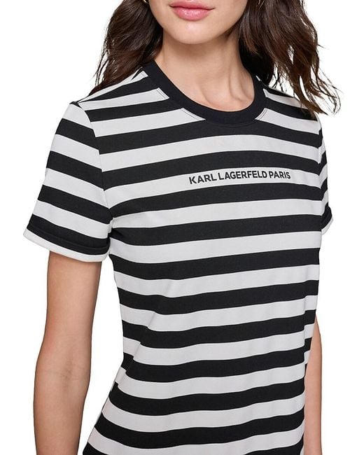 Karl Lagerfeld Red Striped Logo Minidress