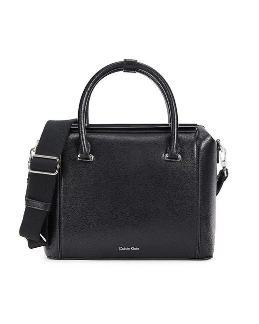 Calvin Klein Perry Double Top Handle Bag in Black Lyst