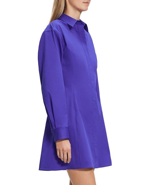 Theory Sculpted Mini Shirtdress in Pink Lyst UK