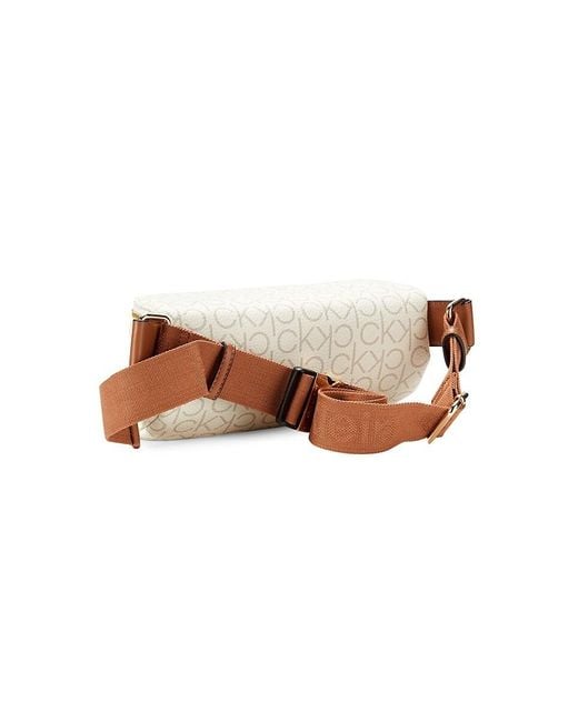 Calvin Klein Brown Millie Monogram Belt Bag
