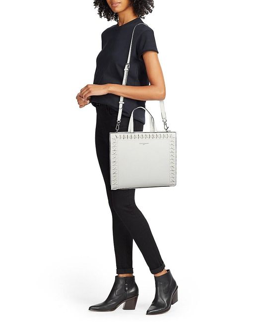 Karl Lagerfeld Gray Nouveau Leather Two Way Tote