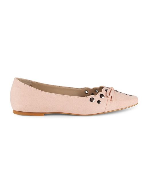Saks Fifth Avenue Pink Shirley Eyelet Ballet Flats
