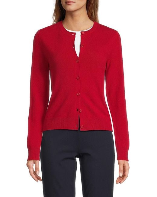 Saks Fifth Avenue Red Cashmere Open-Front Cardigan