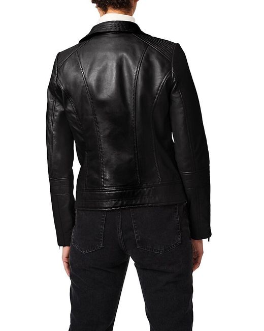 Bernardo Black Leather Biker Jacket