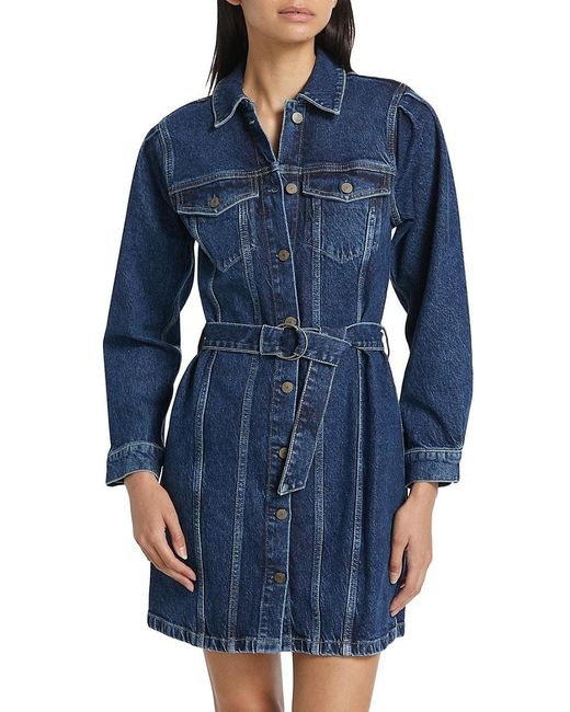 Rails Blue Griffith Belted Denim Mini Shirtdress