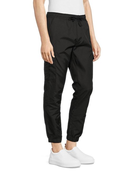 French Connection Black Solid Drawstring Cargo Joggers for men