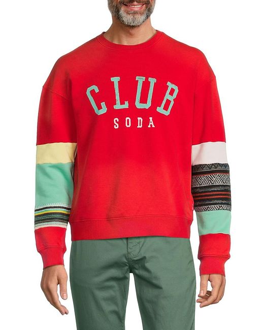 Scotch & Soda Red Relaxed Fit Drop Shoulder Sweatshirt for men