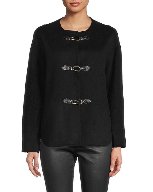 Kobi Halperin Black Esme Double-Face Wool Short Coat