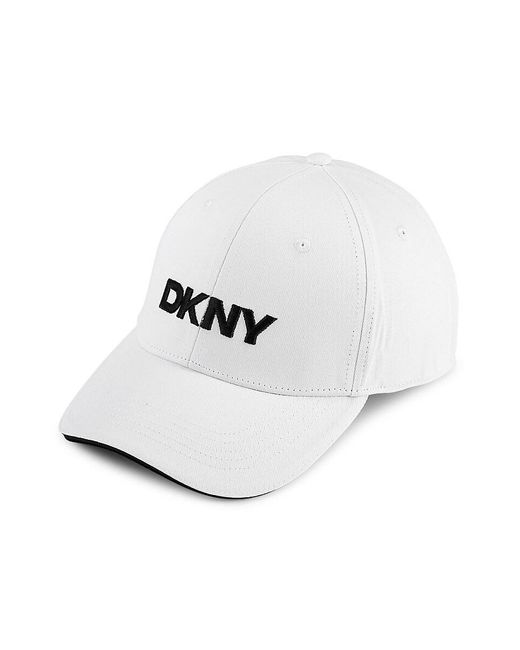 DKNY White Embroidered Logo Baseball Cap for men