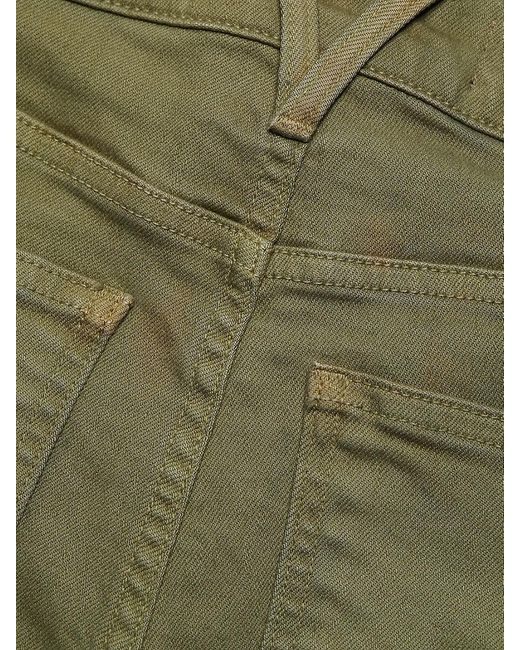 Veronica Beard Green Carson Flared Ankle Jeans