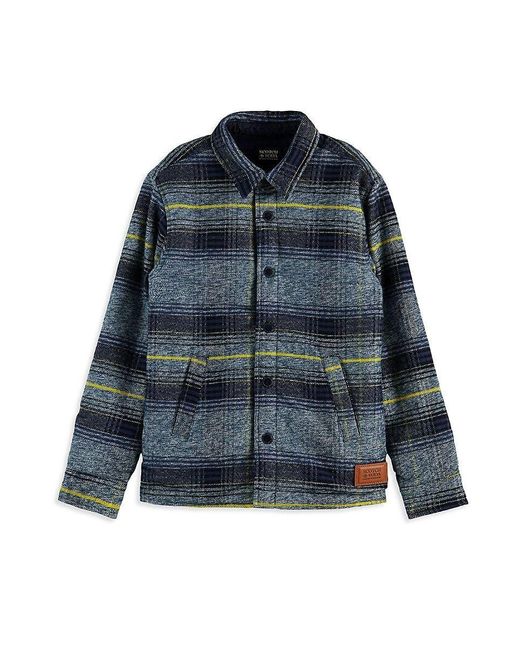 Scotch & Soda Blue Little Boy's & Boy's Reversible Plaid Jacket for men