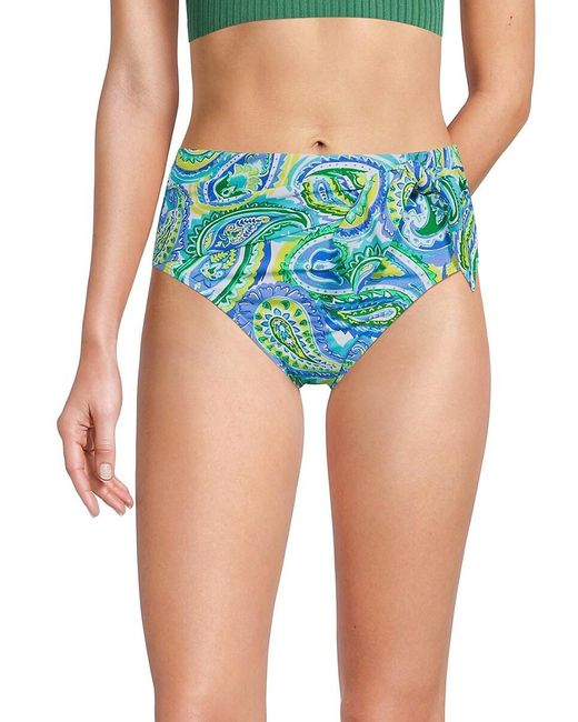 Bleu Rod Beattie Blue Paisley Draped Swim Bottom