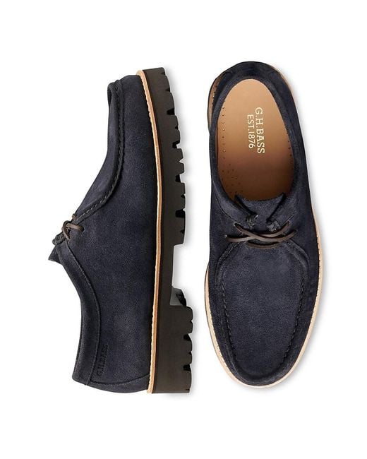 G.H.BASS Black Wallace Suede Boat Shoes for men