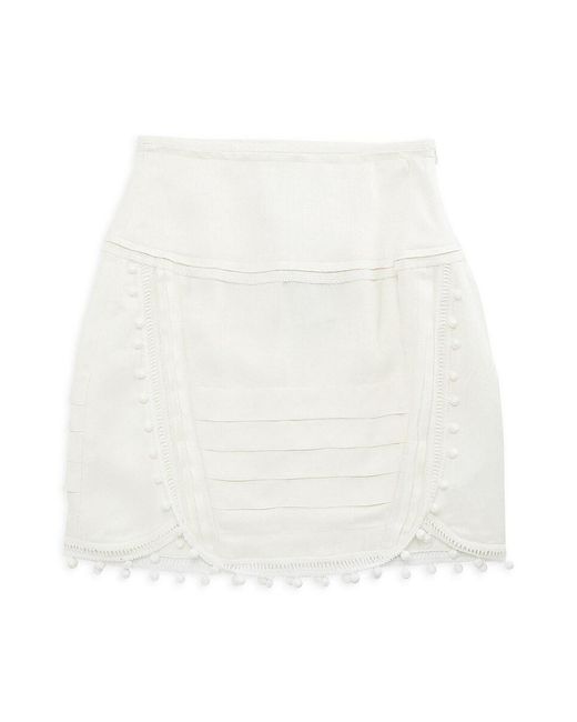 IRO White Peela Linen Blend Mini Skirt