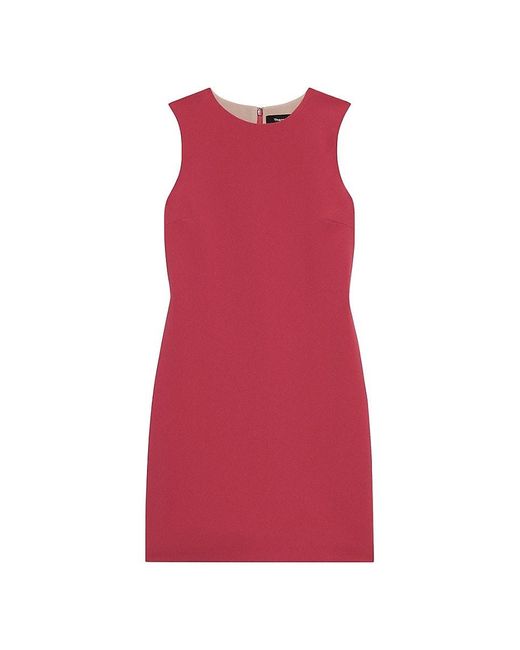 Theory Black Crepe Shift Minidress