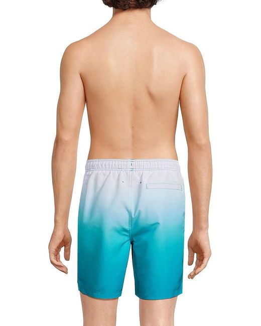 Calvin Klein Blue Gradient Logo Drawstring Swim Shorts for men