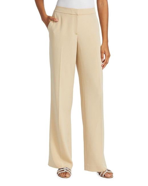 Lafayette 148 New York Sullivan Mid-rise Pants in Natural | Lyst