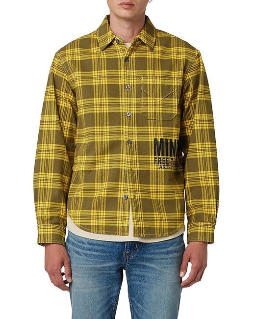 Hudson Yellow Plaid Button Up Shirt for men