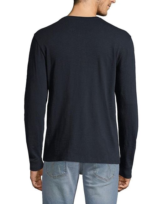Vince Red Long Sleeve Henley for men