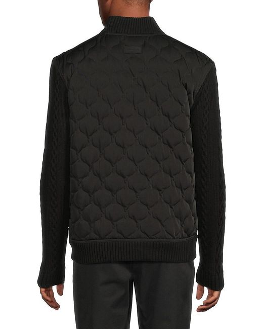 Jonathan Simkhai Black Dunn Knit-Trim Quilted Jacket for men