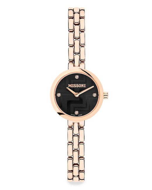 Missoni Metallic Petite 25mm Rose Goldtone Stainless Steel Bracelet Watch