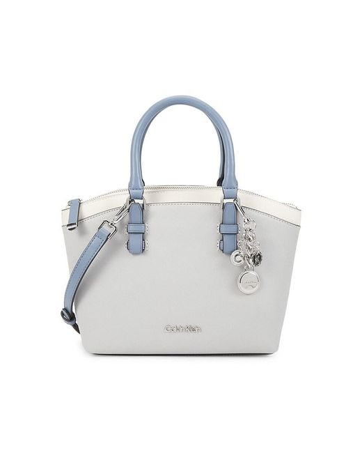 Calvin klein raelynn shop saffiano leather satchel