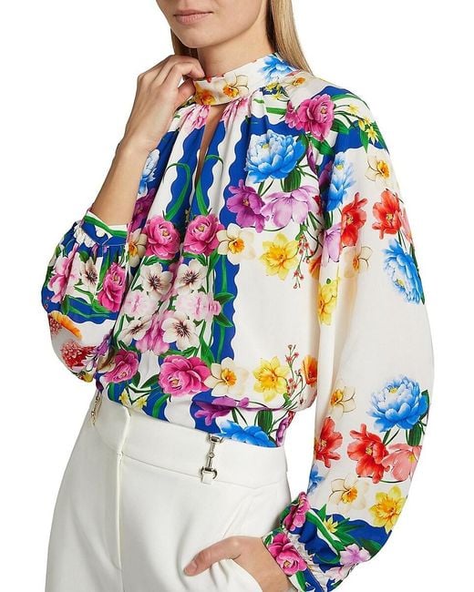 Tahari Blue Arminta Blouse