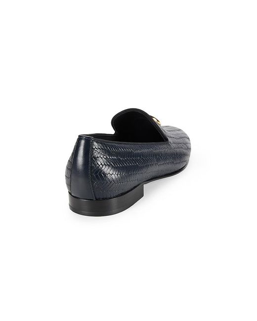 Class Roberto Cavalli Black Textured Leather Slip On Loafers for men