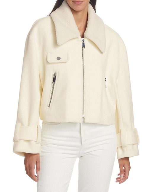 Saks Fifth Avenue Natural Marisa Cropped Wool Jacket