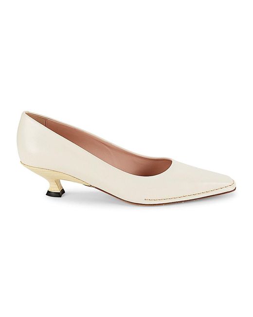 Tod's Natural Leather Kitten Heel Pumps