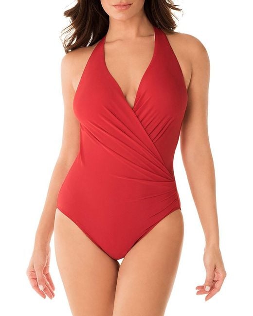 Miraclesuit Red Rock Solid Wrapsody One-piece Swimsuit
