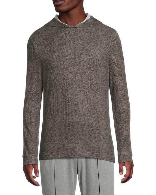 Ted Baker Blue Ribbed Hoodie for men