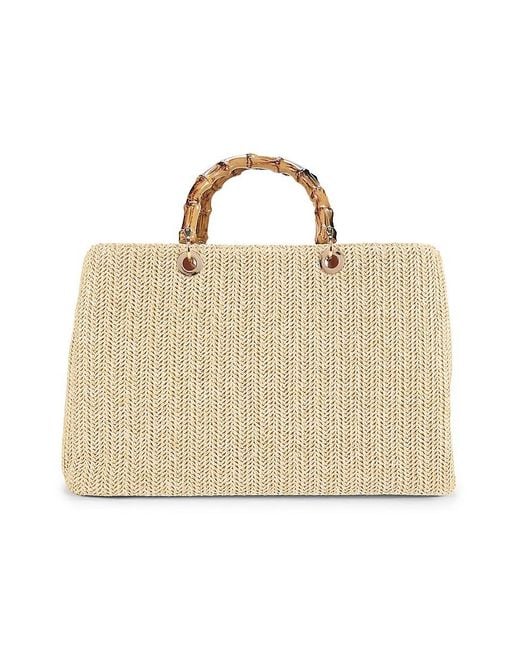Collection 18 Natural Textured Bamboo Handle Tote