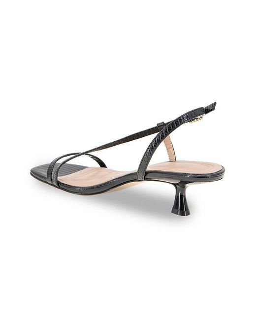 BCBGeneration Metallic Inaya 50Mm Crocodile-Embossed Faux Leather Kitten-Heel Sandals