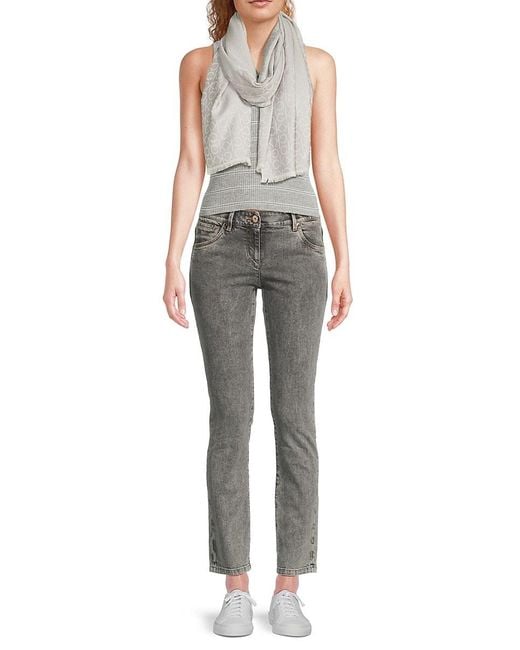 Calvin Klein Gray Monogram Print Scarf