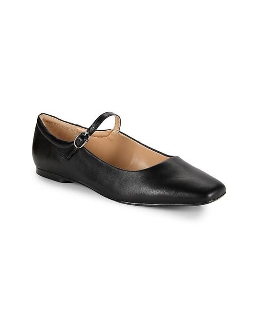 Saks Fifth Avenue Black Emma Leather Ballet Flats